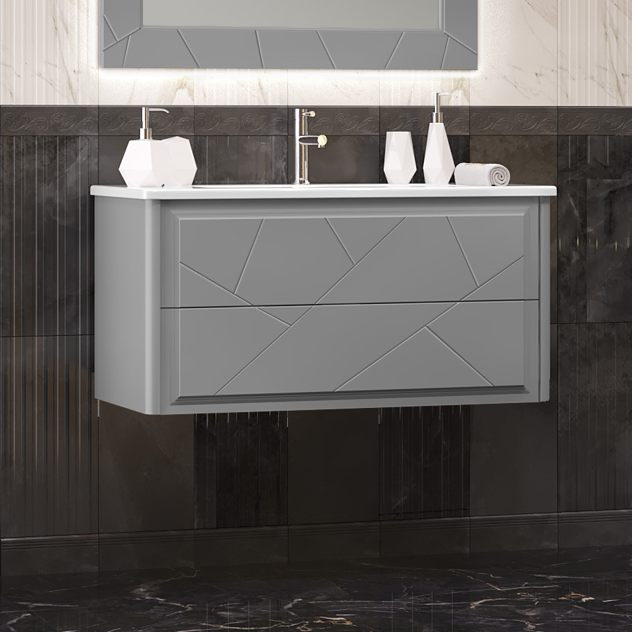 Тумба под раковину Opadiris Луиджи 00-00006178 100 см (серый матовый) подвесная