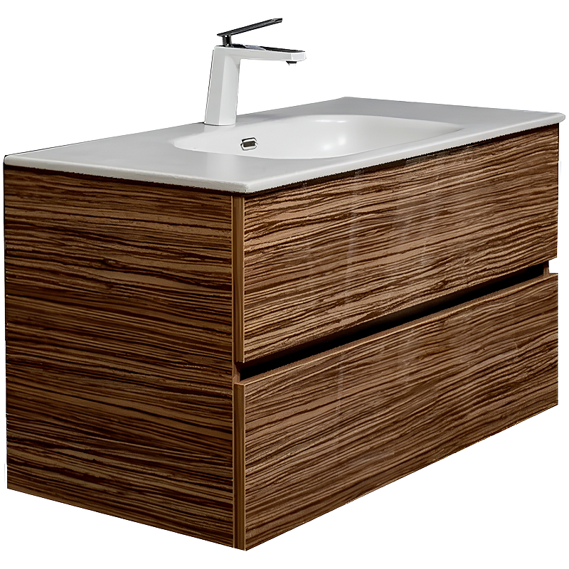 Тумба под раковину ArmadiArt Vallessi 837-100-Z 100 см (зебрано) подвесная