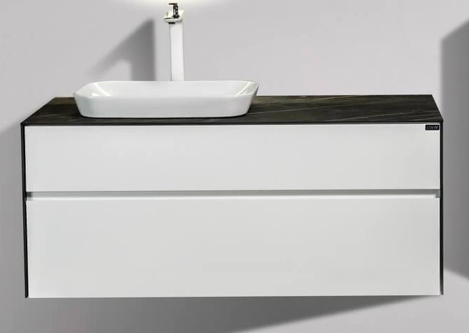 Тумба с раковиной Black&White Universe B&W U907.1200 120 см (белый матовый/черный) подвесная