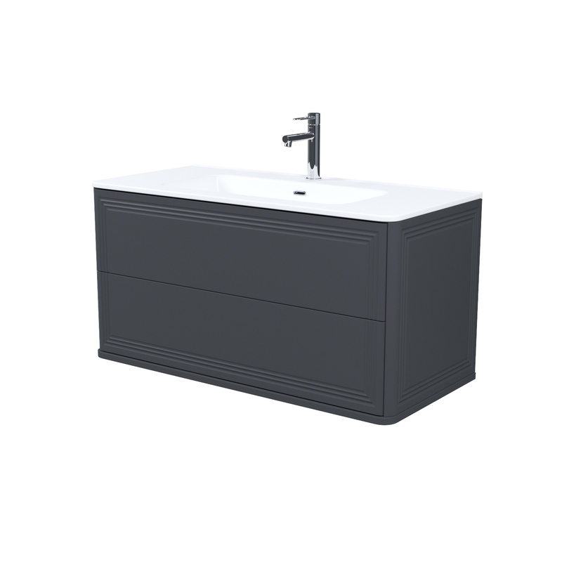 Тумба с раковиной IDDIS Oxford Neo OXN10D0i95K 100 см (темно-серый) подвесная