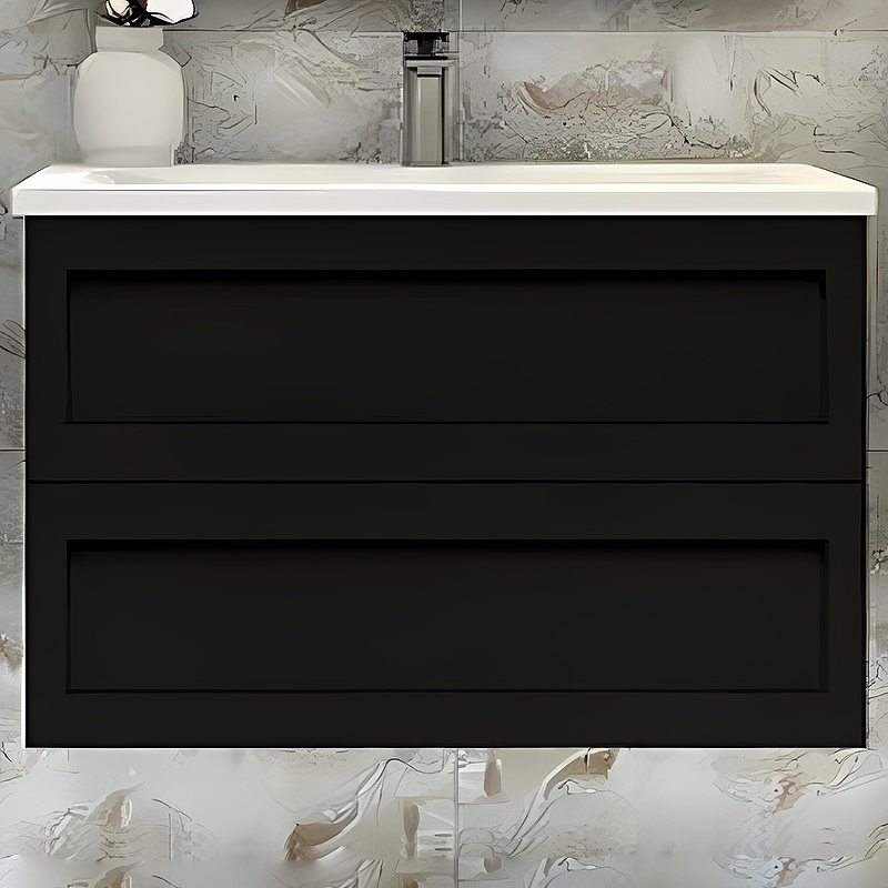 Тумба под раковину Art&Max Platino AM-Platino-1000-2C-SO-NM-Cer 100 см (серый матовый) подвесная