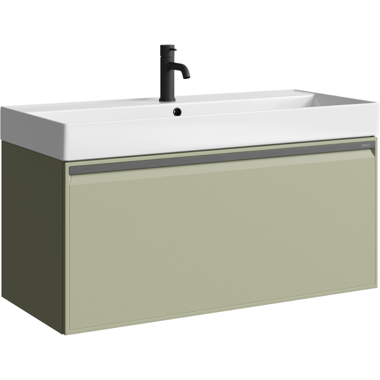 Тумба под раковину Aqwella Pure PUR0110SH 100 см (шалфей зеленый) подвесная
