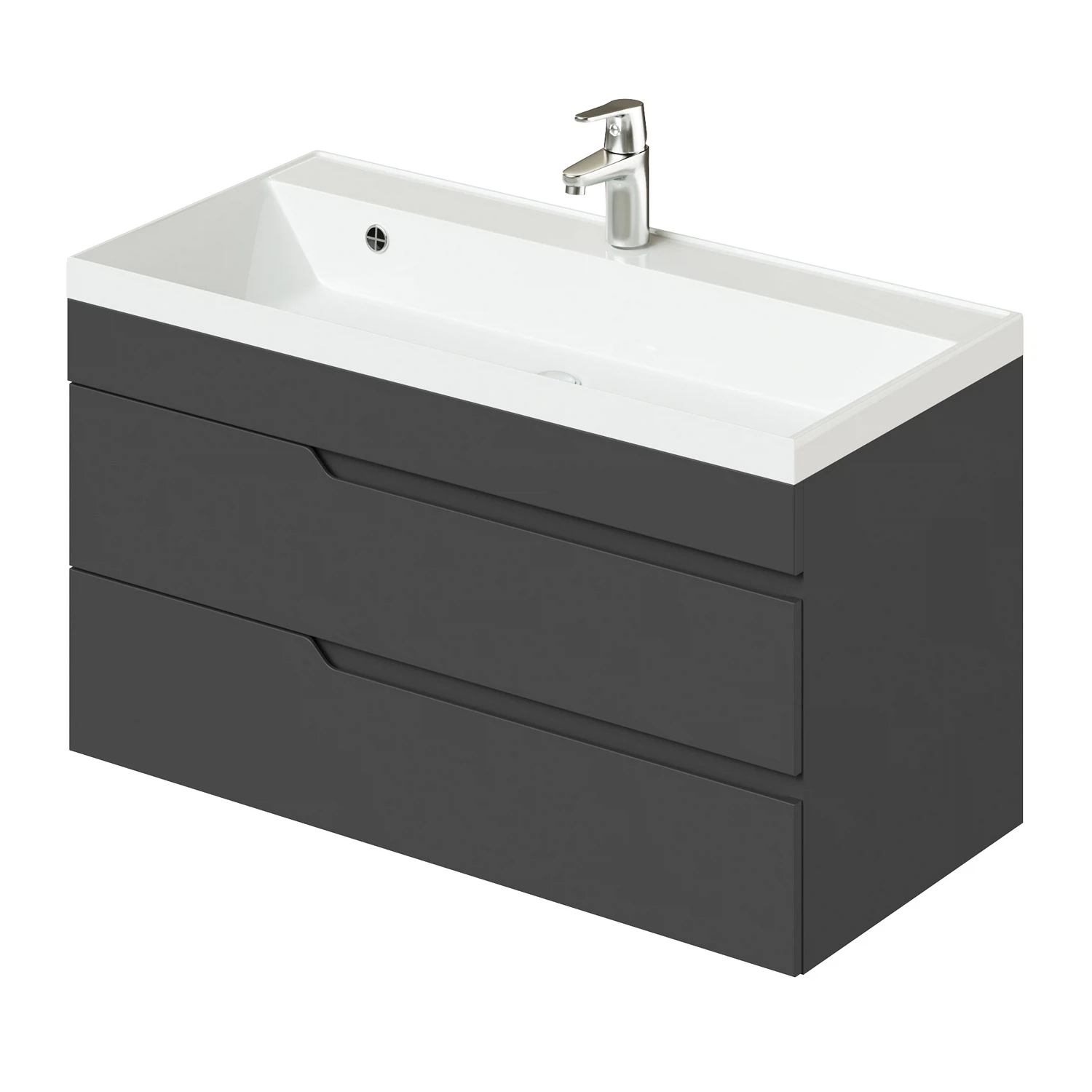 Тумба с раковиной Итана Alexa 4657810330221 100 см (графит) подвесная