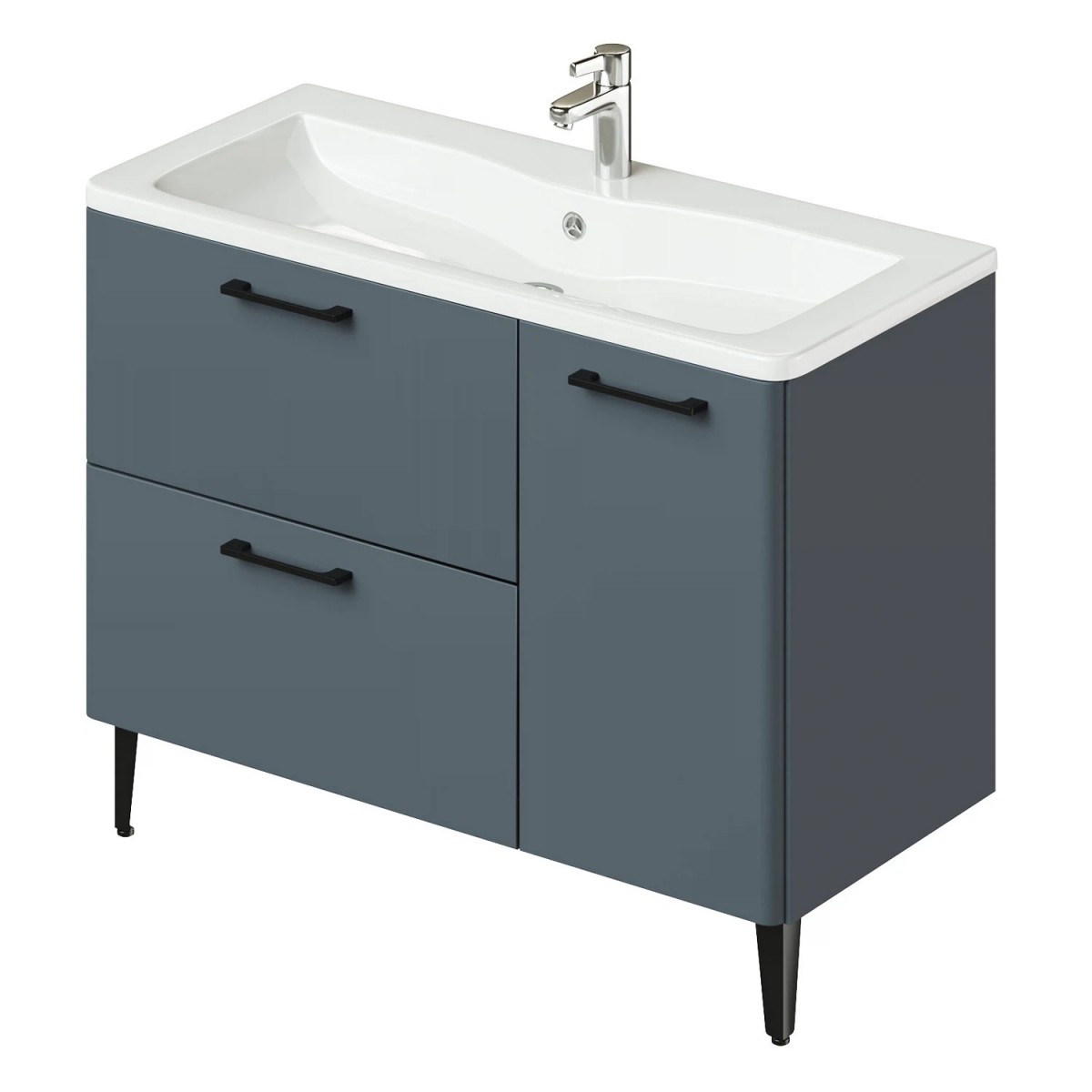 Тумба с раковиной Итана Nais 2.0 4657810334830 100 см (антрацит) напольная