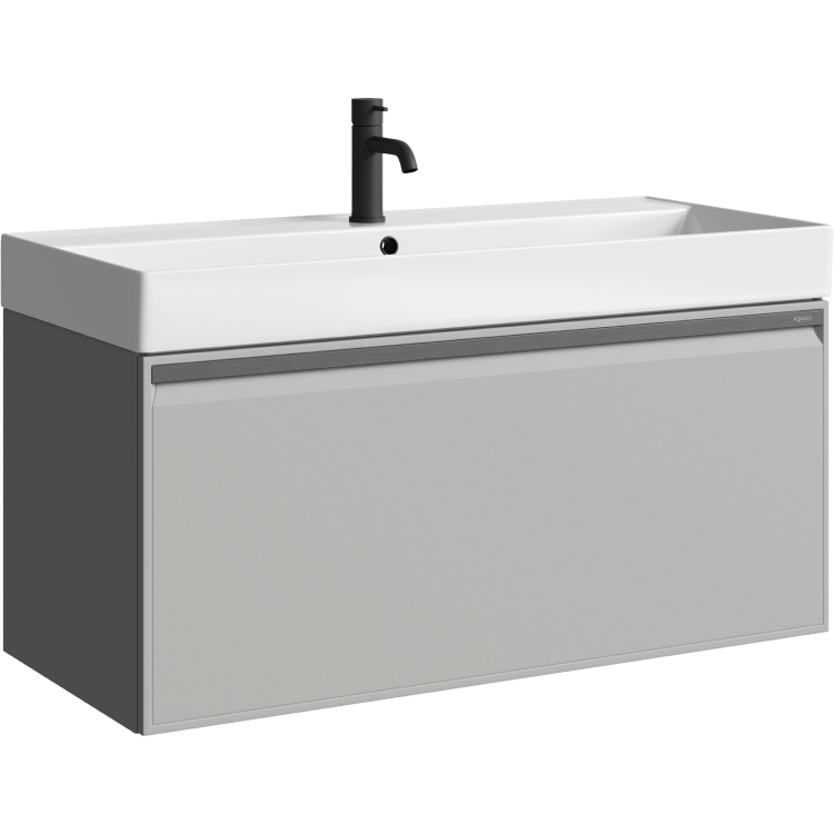 Тумба под раковину Aqwella Pure PUR0110ST 100 см (серый туман) подвесная