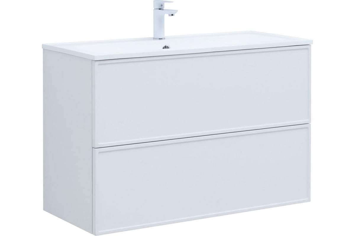 Тумба под раковину Aquanet Арт 313257 100 см (белый матовый) подвесная