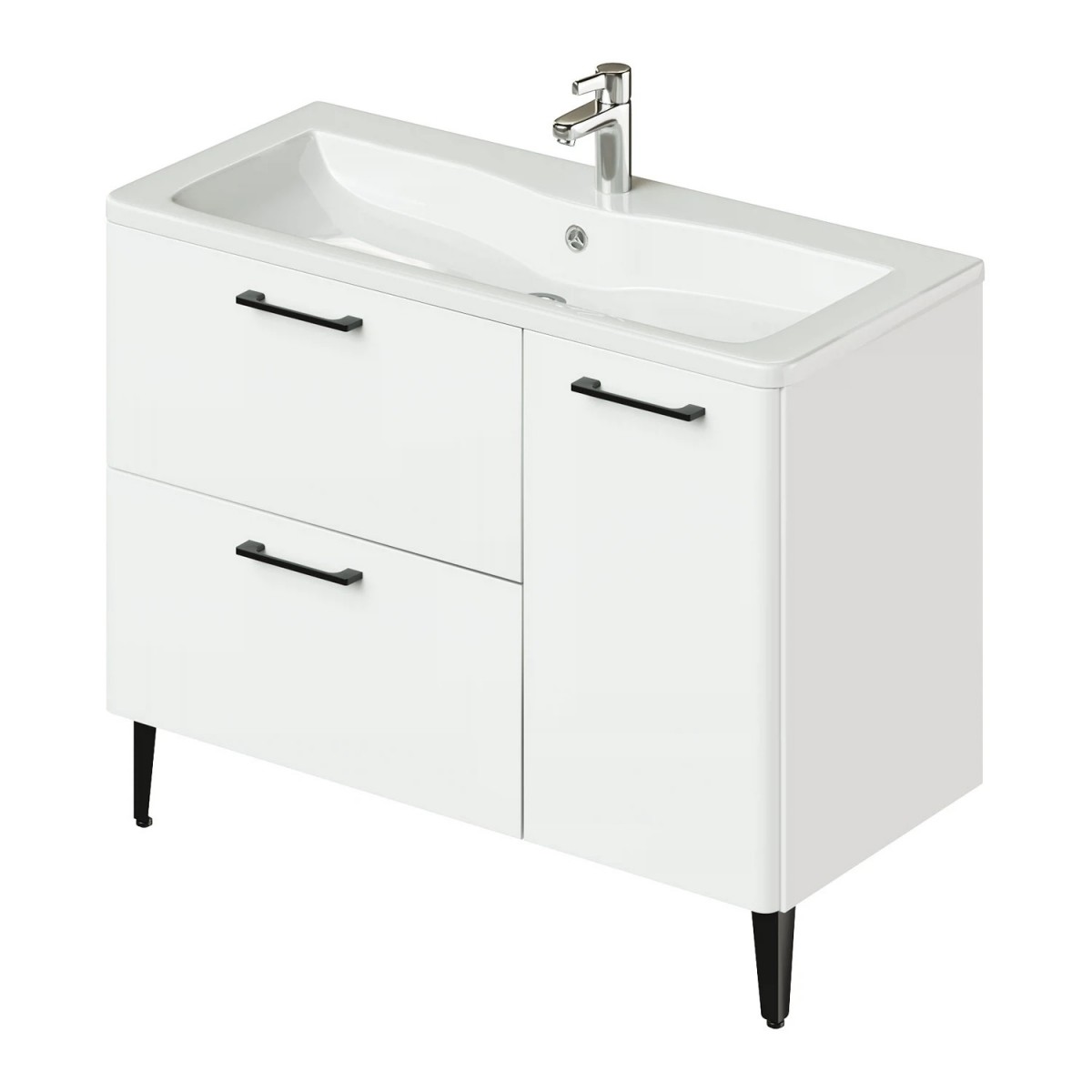 Тумба с раковиной Итана Nais 2.0 4657810334908 100 см (белый матовый) напольная