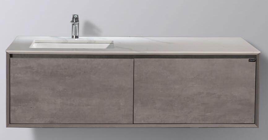 Тумба с раковиной Black&White Universe U909.1500 150 см (пепельный/белый) подвесная