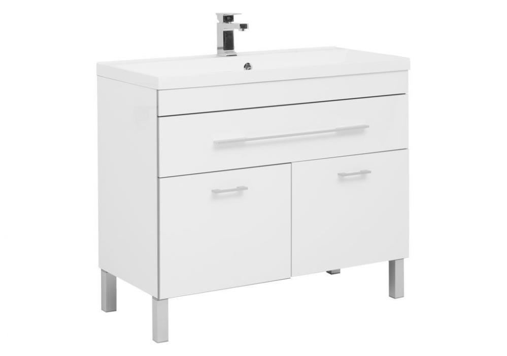 Тумба под раковину Aquanet Верона 100 см (белый) 1 ящик 2 дверцы напольная