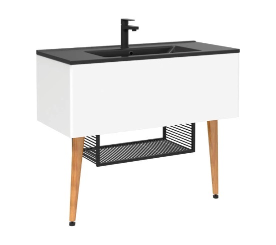 Тумба с раковиной Creavit Zeon ZE0100.00.BB+SU100.6 100 см (белый)