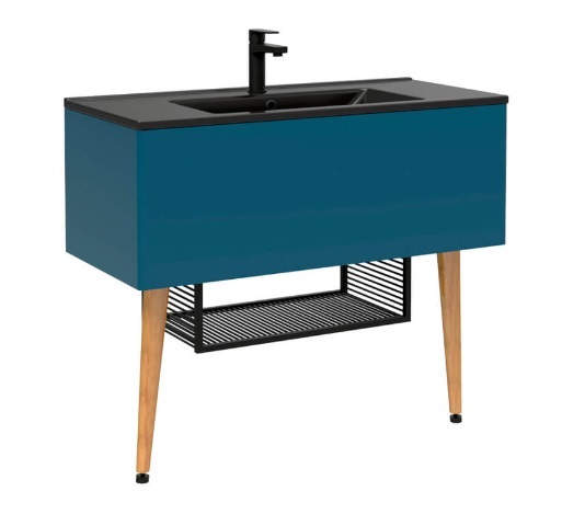 Тумба с раковиной Creavit Zeon ZE0100.00.MM+SU100.6 100 см (синий)