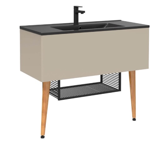 Тумба с раковиной Creavit Zeon ZE0100.00.PZ+SU100.6 100 см (бежевый)