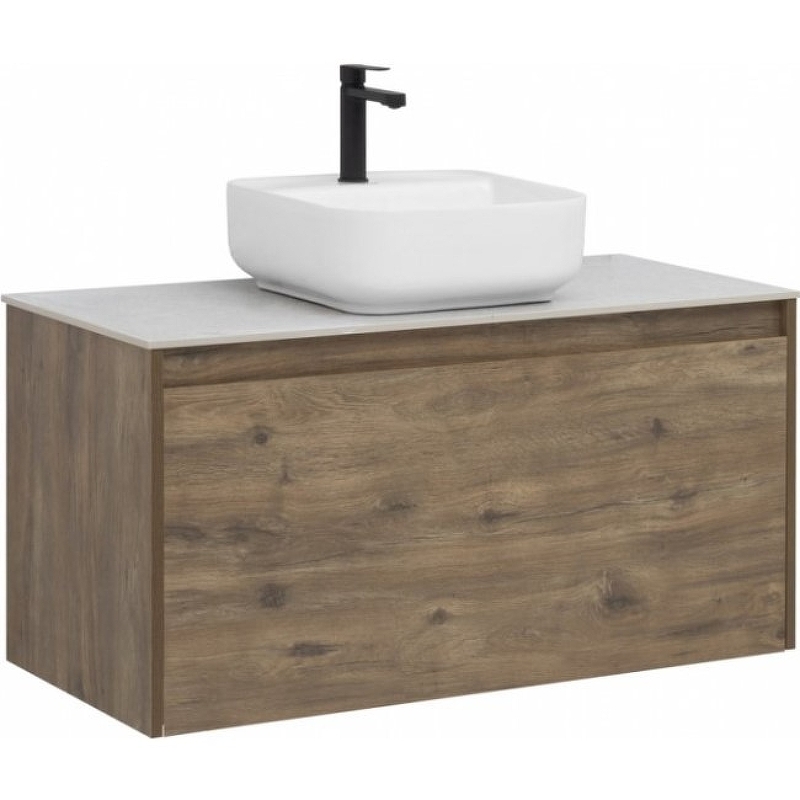 Тумба под раковину Aquanet Nova Lite 100 см (дуб рустикальный) 1 ящик подвесная