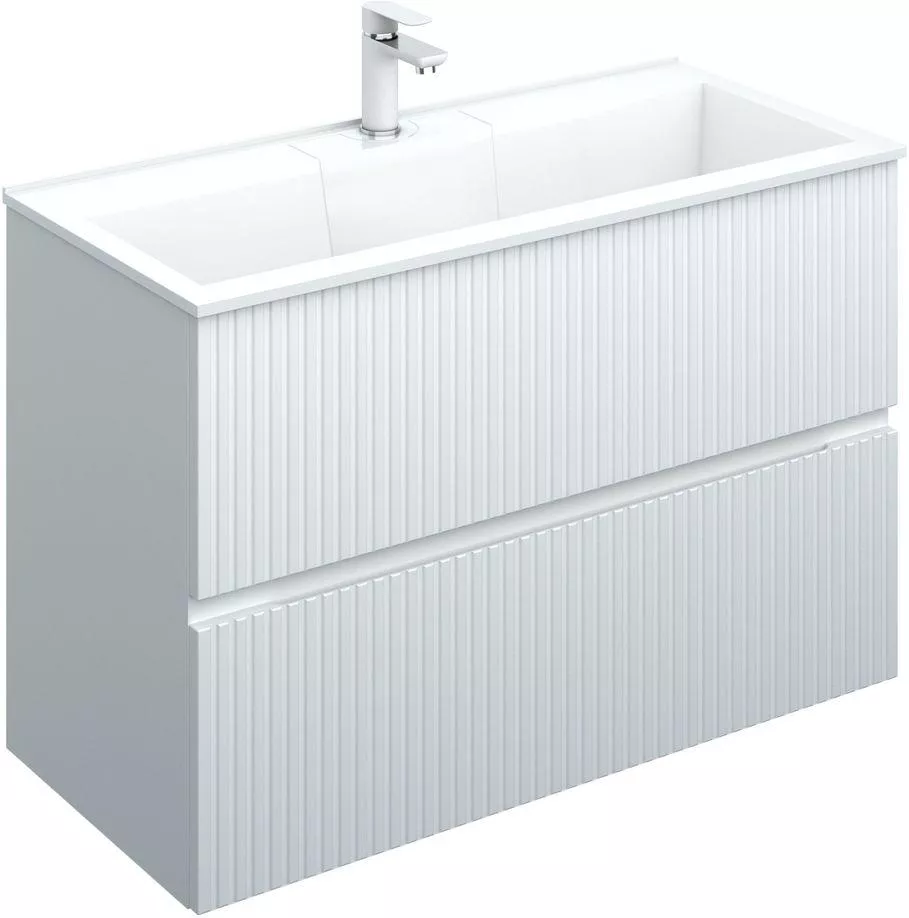 Тумба под раковину Aquanet Джейн 313288 100 см (белый матовый) подвесная