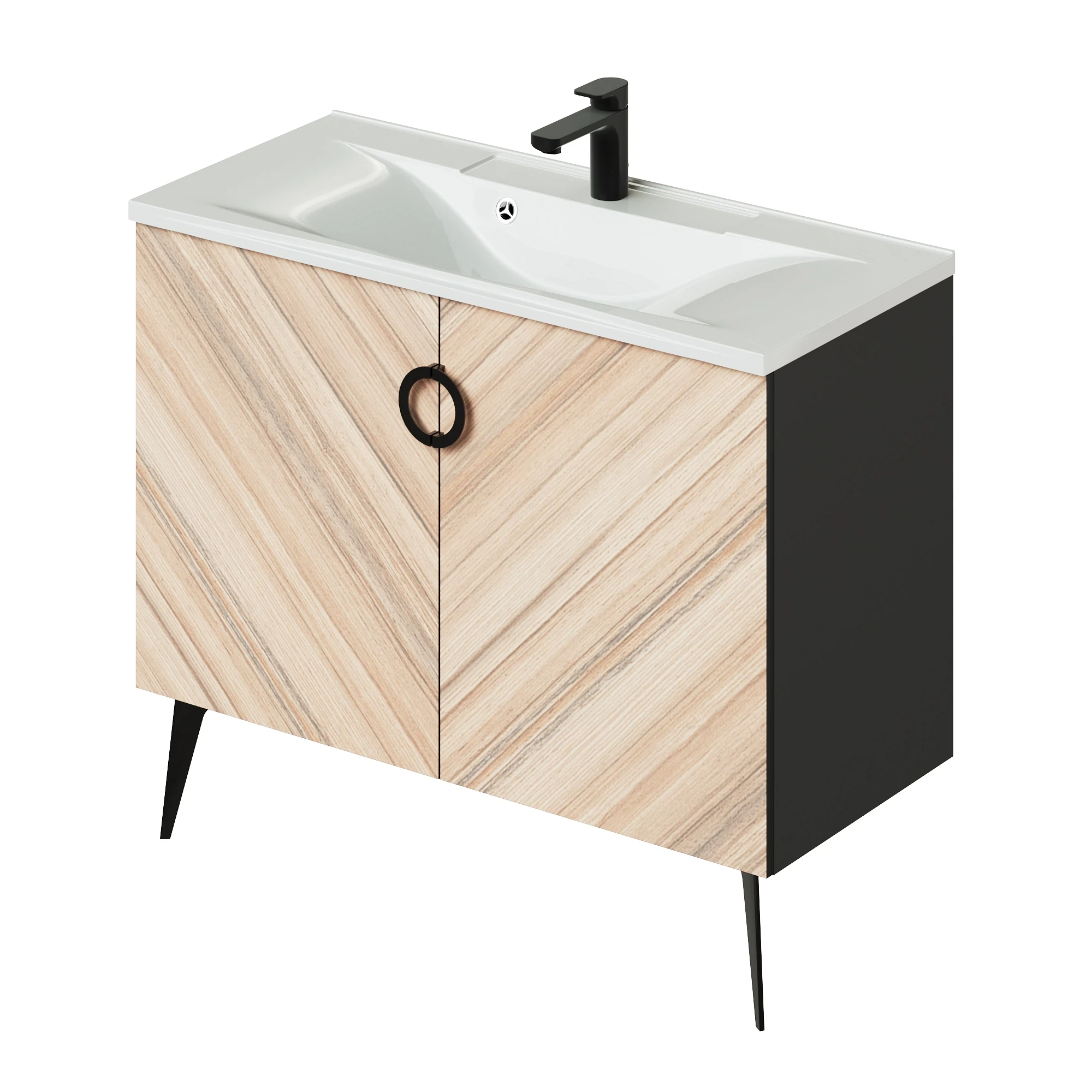 Тумба с раковиной Итана Palladio 4657792957485 100 см (кокоболо) напольная