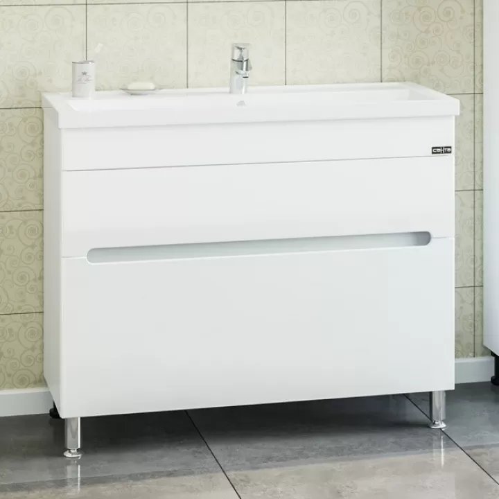 Тумба под раковину СанТа Лондон-100 224009л 100 см (белый) напольная