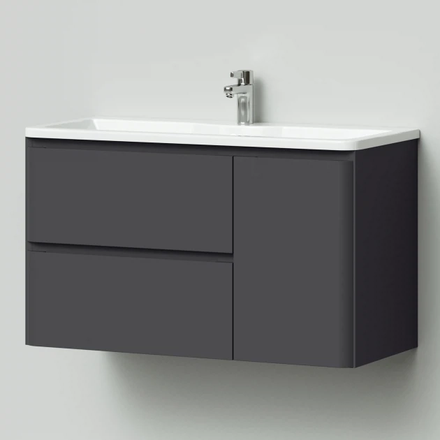 Тумба с раковиной Итана Roberto 4657792952114 100 см (графит) подвесная