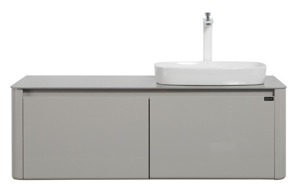 Тумба с раковиной Black&White Universe U915.1200R 120 см (серый) подвесная
