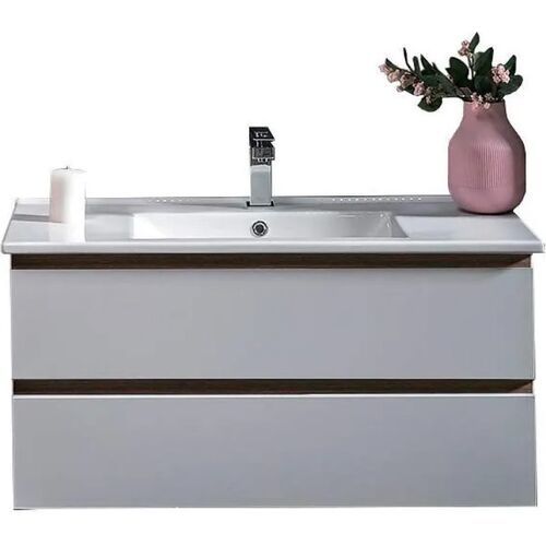 Тумба под раковину ArmadiArt Capolda 849-100-WW 100 см (белый/коричневый)