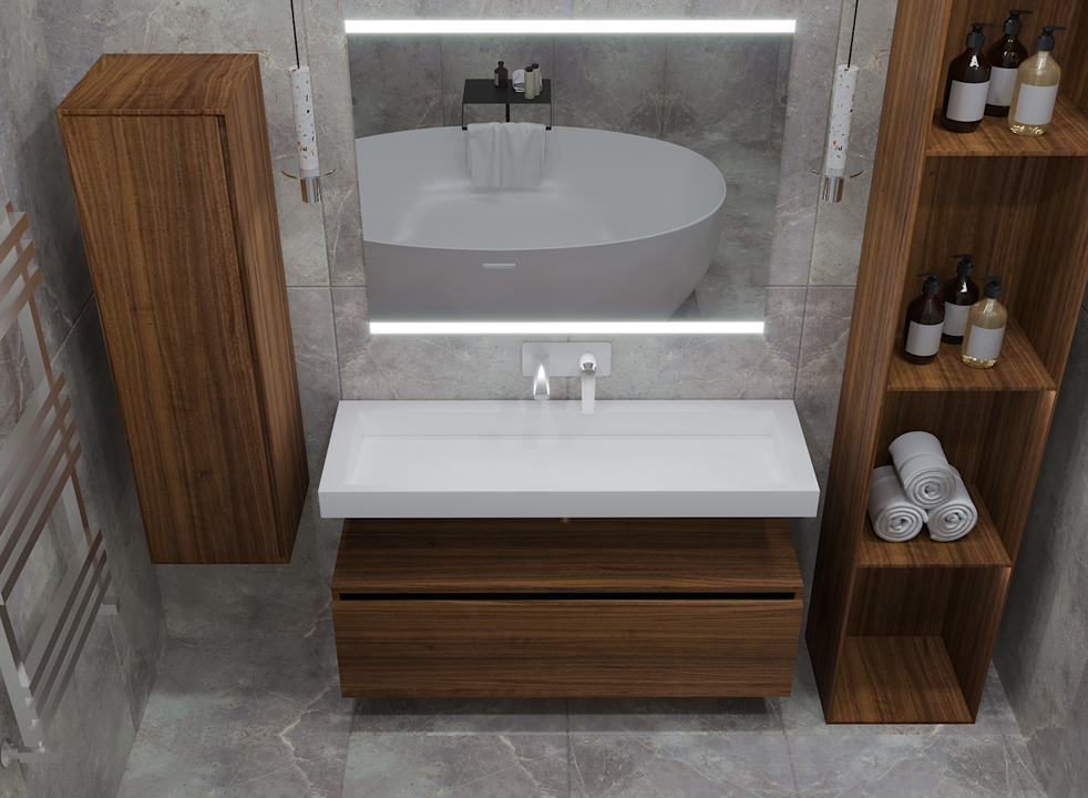 Тумба под столешницу ArmadiArt Vallessi UNO-S 897-120-D 120 см (тёмное дерево)