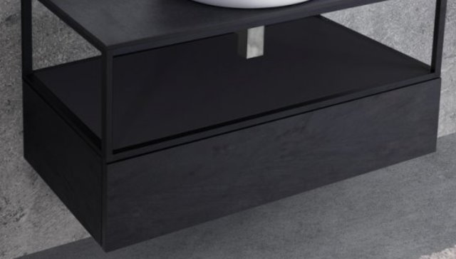 Тумба Cezares Cadro CADRO-100-1C-SO-NR-BLUM 100 см (чёрный матовый) подвесная