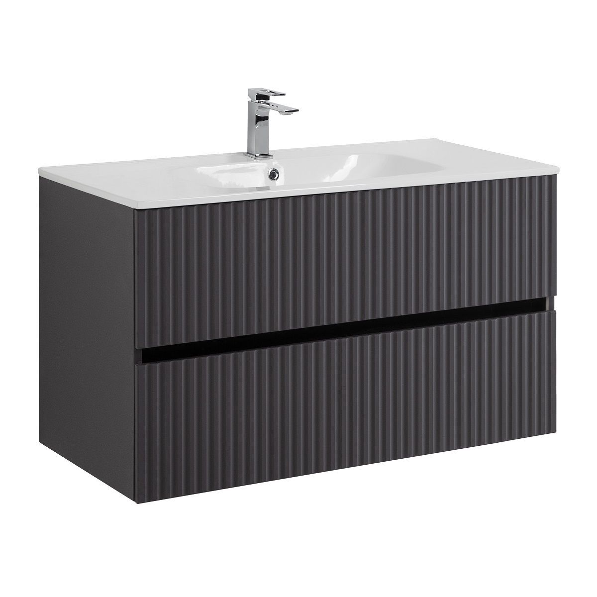 Тумба под раковину Art&Max Torino AM-TORINO-1000-2C-SO-GF-P 100 см (графит) подвесная