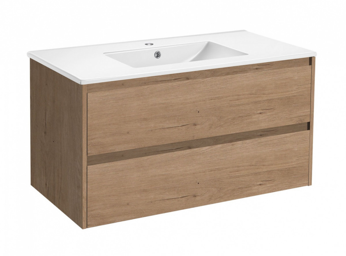 Тумба под раковину Vincea Gio VMC-2G100NO 100 cм (N.Oak) подвесная