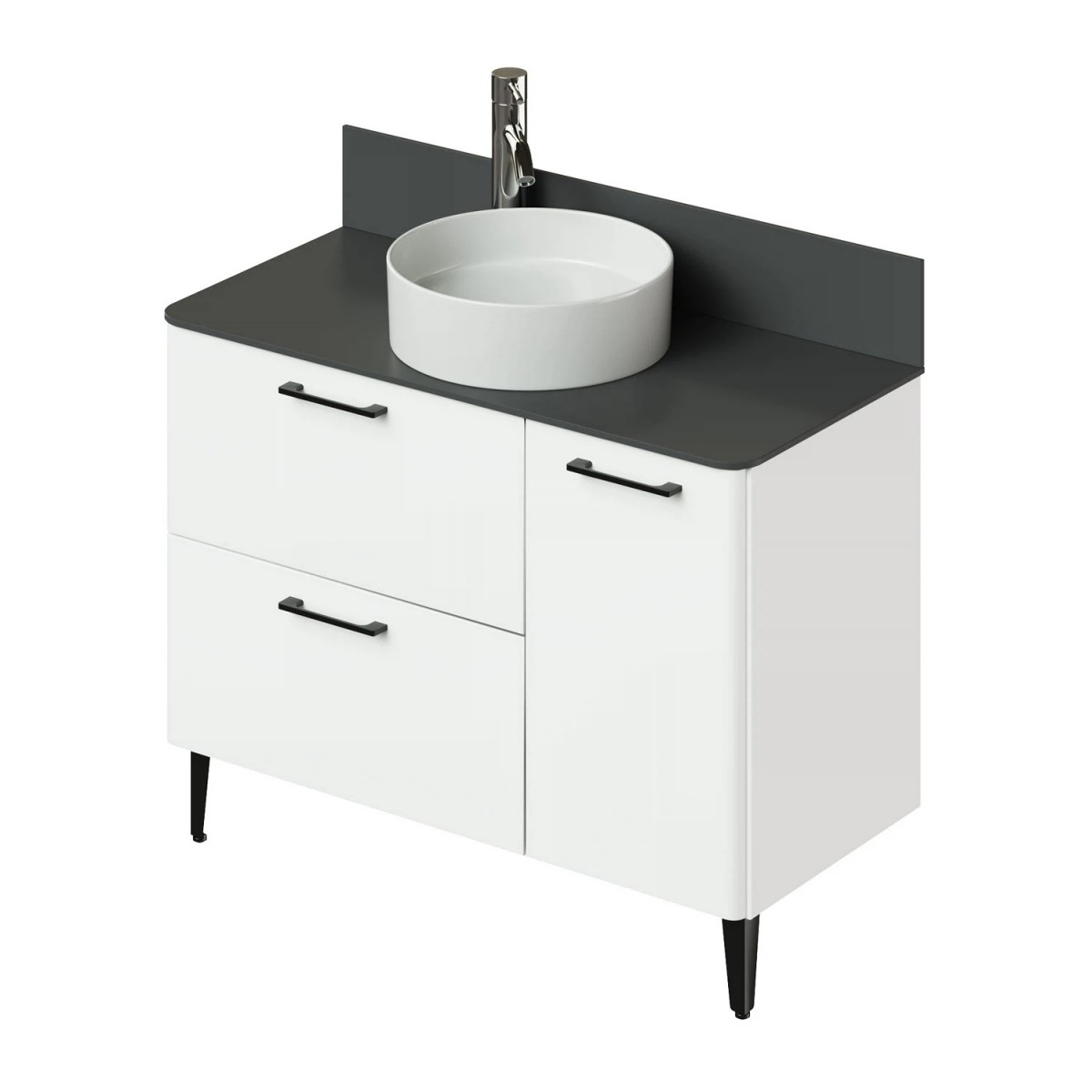 Тумба со столешницей Итана Nais 2.0 4657810334922 100 см (белый матовый) напольная