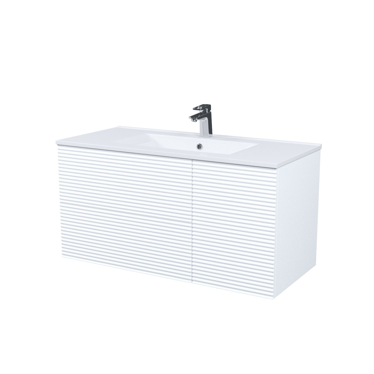 Тумба с раковиной IDDIS Bild BIL10W0i95K 100 см (белый) подвесная