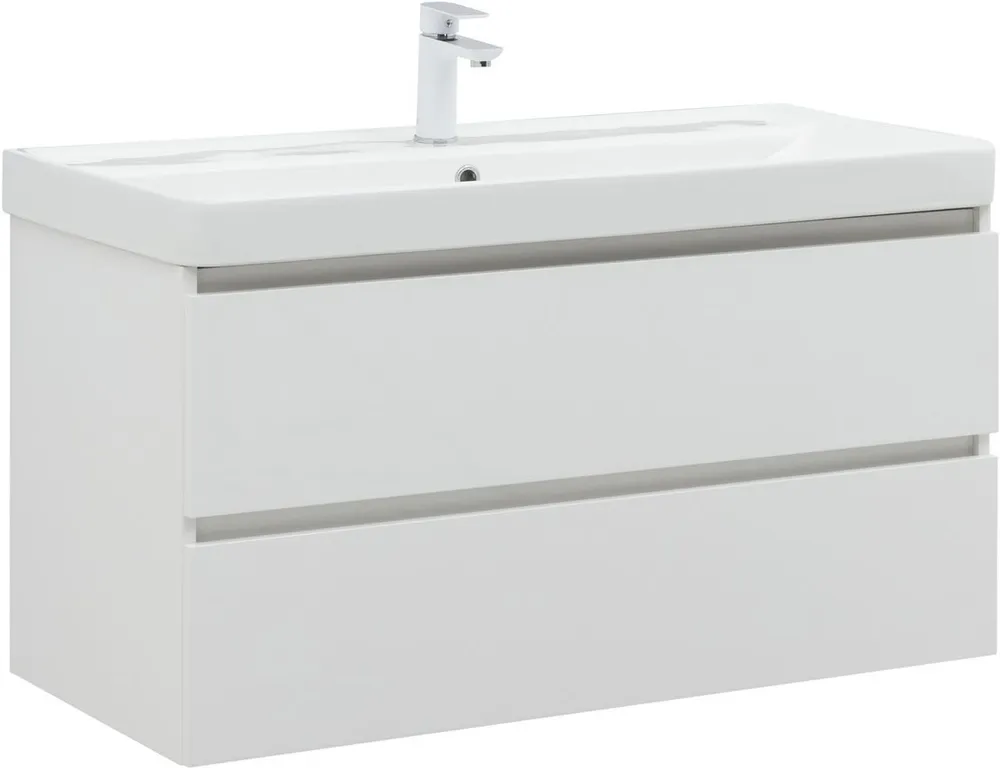 Тумба под раковину Aquanet Вега 316655 100 см (белый) подвесная