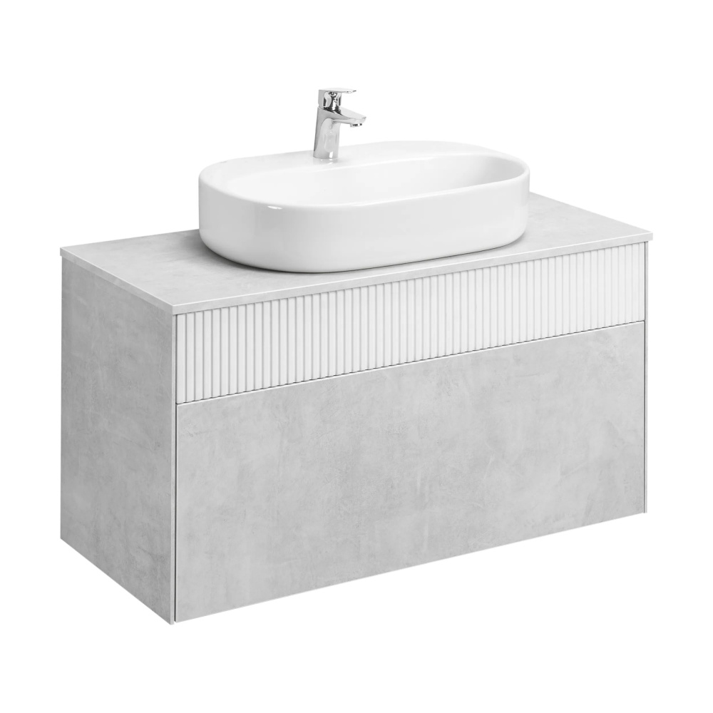 Тумба под раковину Aquaton Марбл 1A276301MH4C0 100 см (слэйт/белый матовый) подвесная