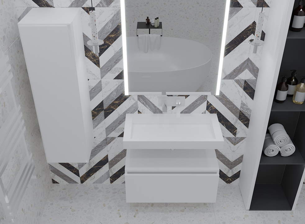 Тумба под столешницу ArmadiArt Vallessi UNO-S 897-100-W 100 см (белый)