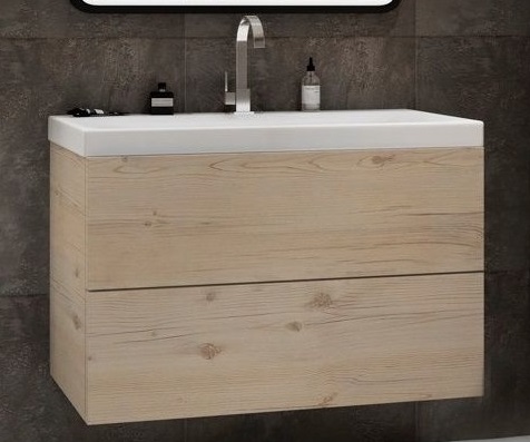 Тумба под раковину Art&Max Verona-Push AM-Verona-Push-1000-2C-SO-GP-TS 100 см (гаскон пайн светлый) подвесная