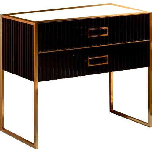 Тумба под раковину ArmadiArt Monaco 867-100-BG 100 см (чёрный/золото)