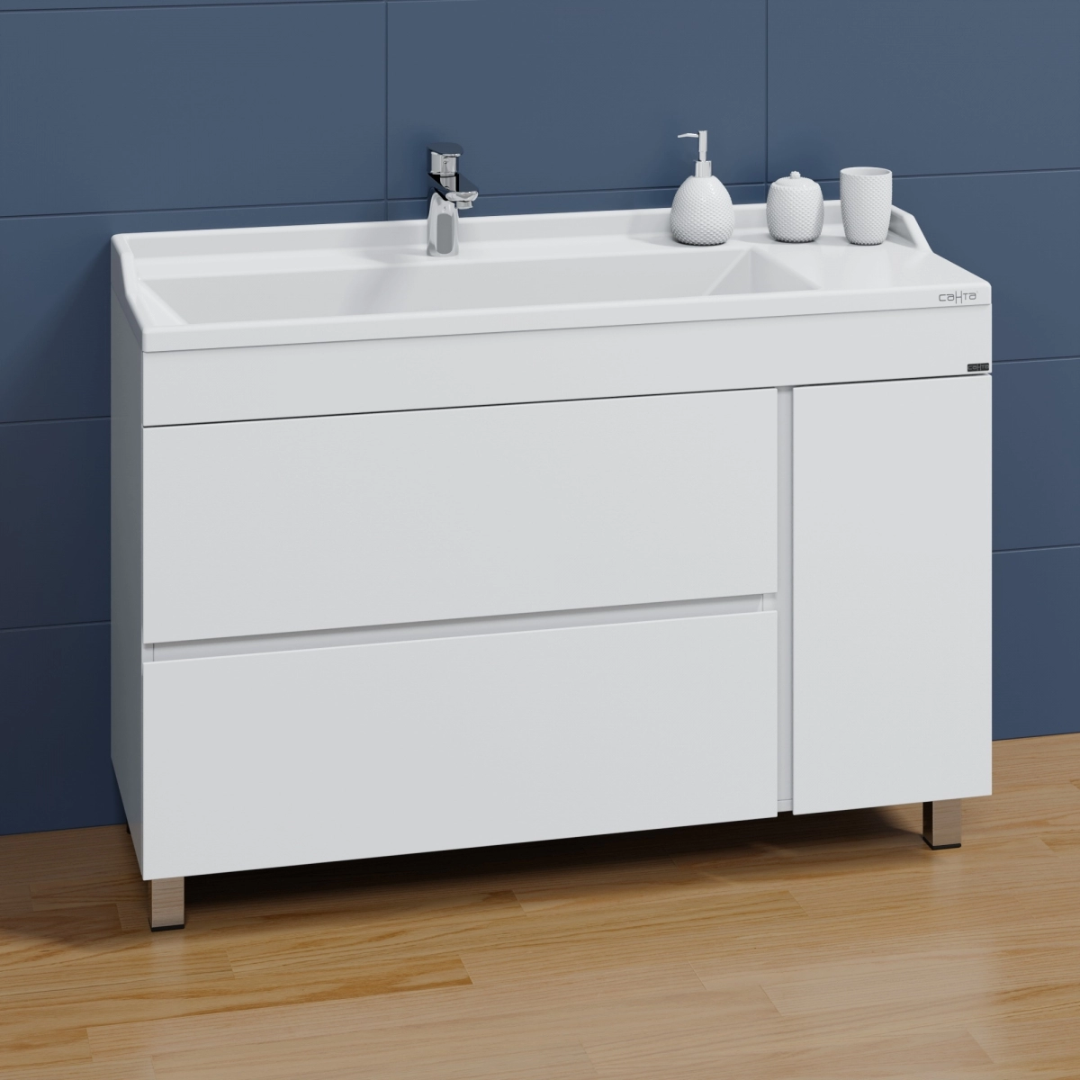Тумба под раковину СанТа Марс 700254 120 см (белый) напольная