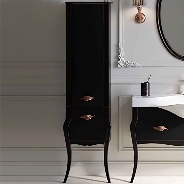 Пенал Aqwella Clarberg Borgia BOR0548BLK 48 см (черный/патина медь) напольный