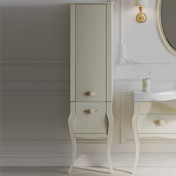 Пенал Aqwella Clarberg Borgia BOR0548BG 48 см (слоновая кость/патина золото) напольный