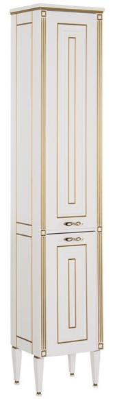 Пенал Aquanet Паола 40 см (белый/патина золото) напольный