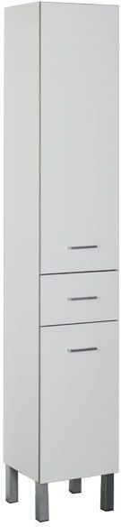 Пенал Aquanet Верона 35 см L (белый ) с корзиной для белья напольный