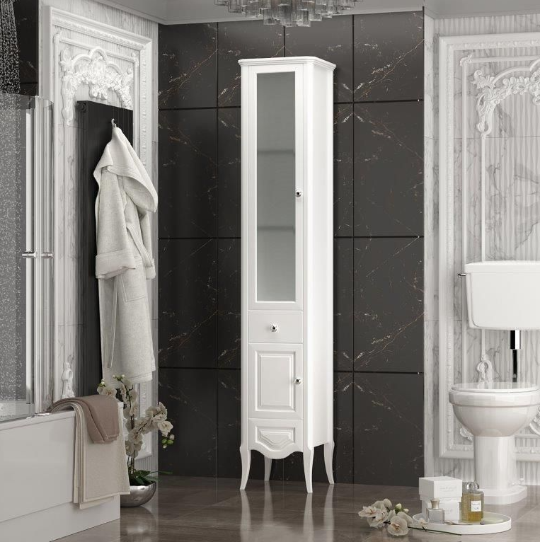 Пенал Opadiris Брунелла L 00-00004341 38 см (белый матовый) напольный