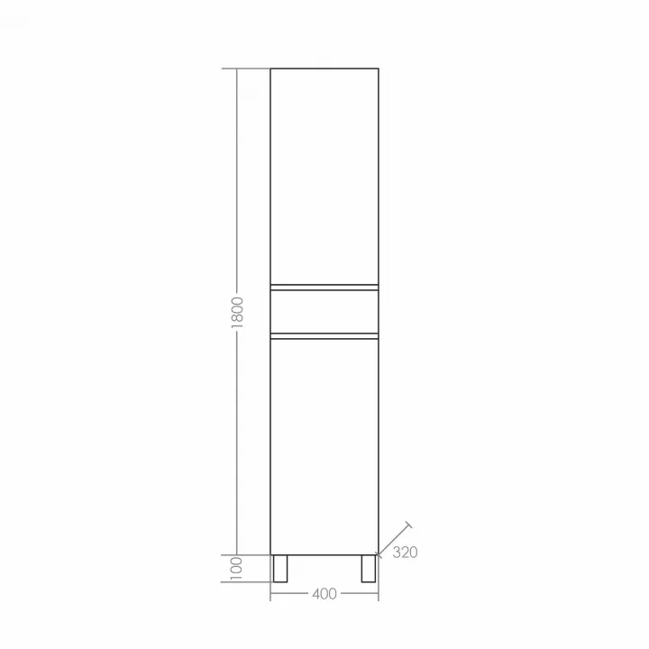 Пенал СанТа Марс 700165 40 см (белый) напольный