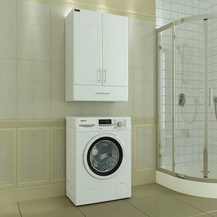 Шкаф СанТа Дублин 423003 60 см (белый) над стиральной машиной