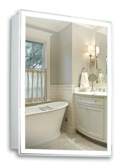 Зеркальный шкаф Azario Киото 60 LED-00002358 600*800 мм (LED, часы) белый R