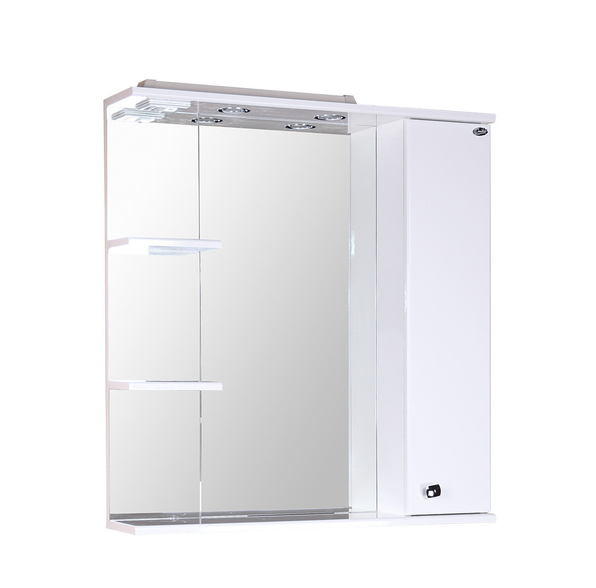 Зеркальный шкаф Onika Эльбрус 808*850 мм (LED) белый  R