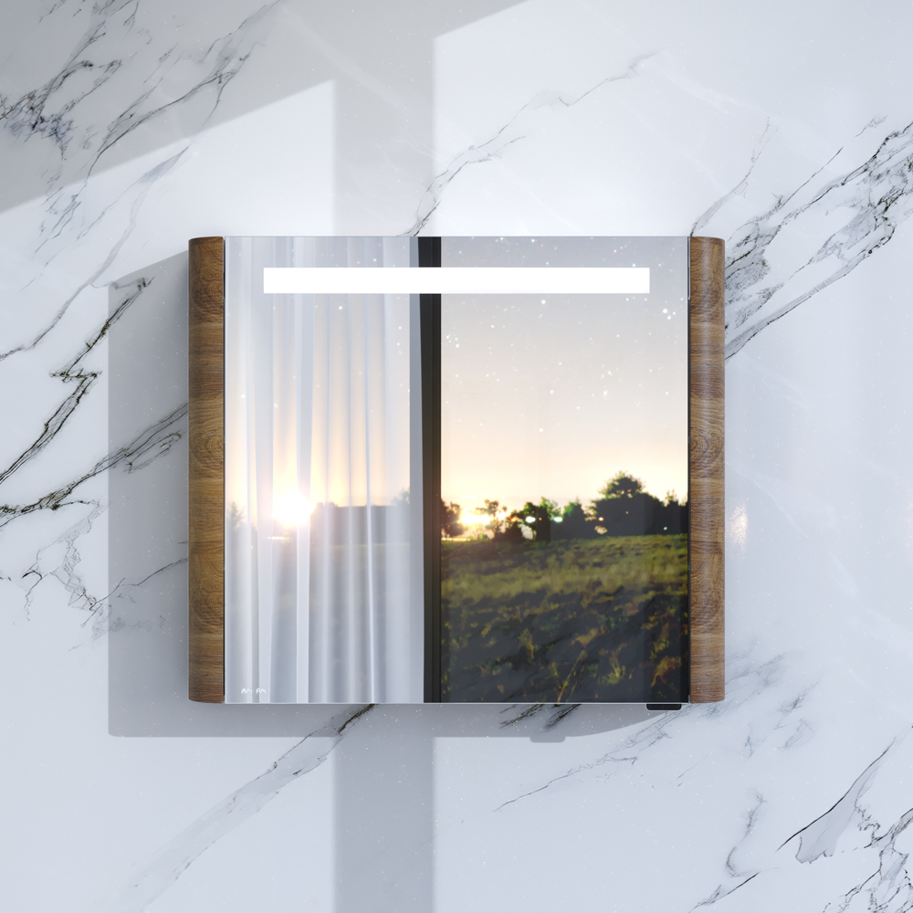 Зеркальный шкаф AM.PM Sensation R M30MCR0801NF 80 см (орех)