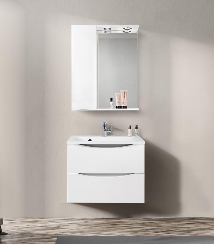 Зеркальный шкаф  BelBagno MARINO-SPC-600/750-1A-BL-P-L 600*750 мм (LED) белый L