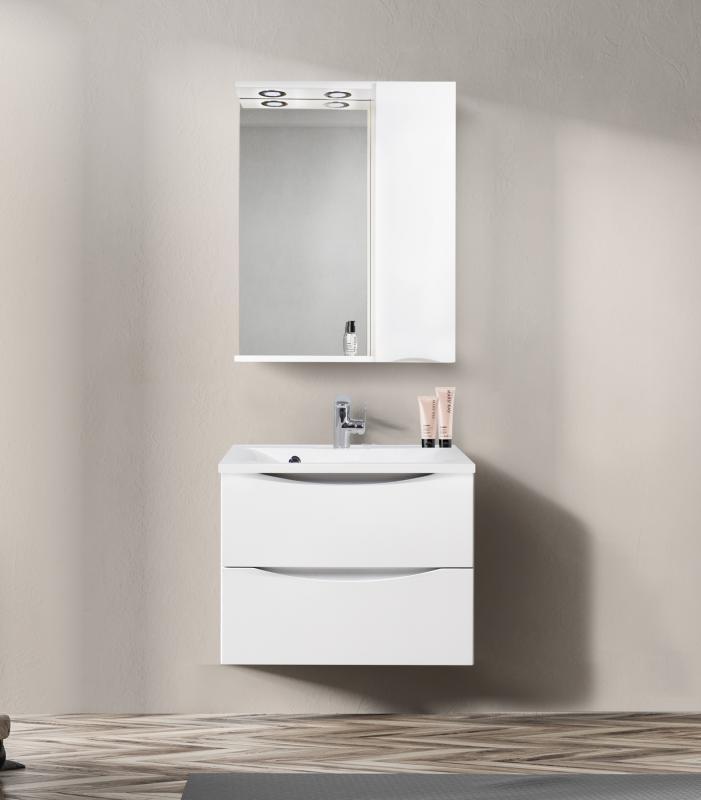 Зеркальный шкаф BelBagno MARINO-SPC-700/750-1A-BL-P-R 700*750 мм (LED) белый R