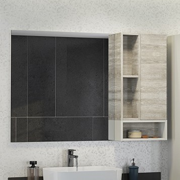 Зеркальный шкаф Comforty Прага 00004136262 120 см (дуб белый)