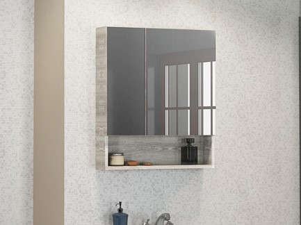 Зеркальный шкаф Comforty Никосия 00004138878 60 см (дуб белый)