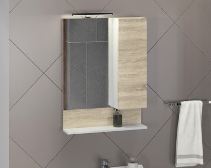 Зеркальный шкаф Comforty Рига 00004142211 60 см (дуб сонома)